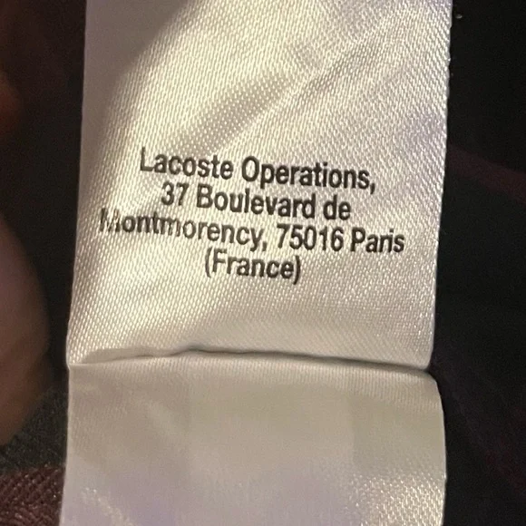 Lacoste Men's Maroon and Black Plaid Button Shirt Size Large - Picture 12 of 12